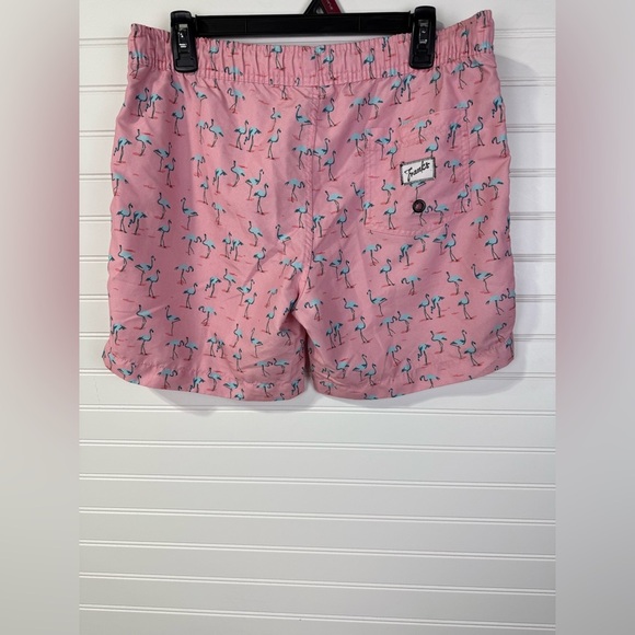 Franks men’s pink flamingo swim trunk style shorts. Size small. - Picture 2 of 6